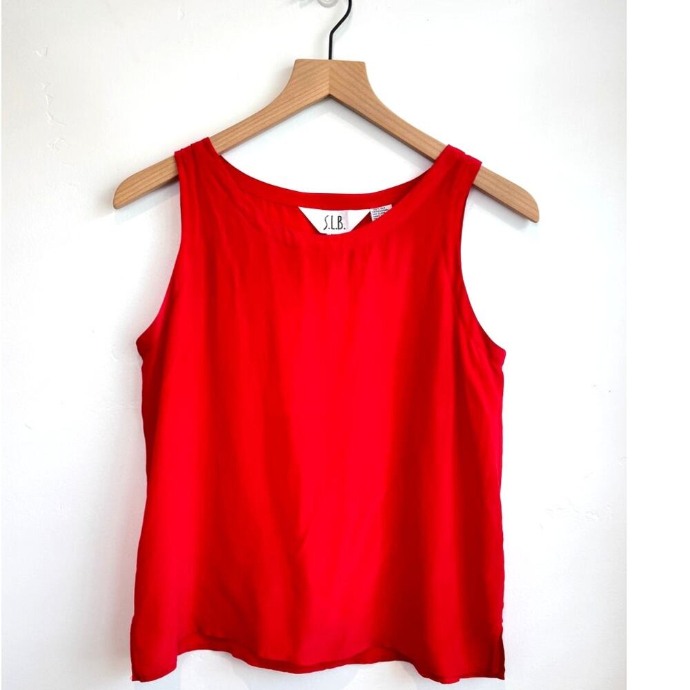 Classic Vintage 90s S.L.B by Sunny Leigh Red Silk Tank Top Sleeveless Size M